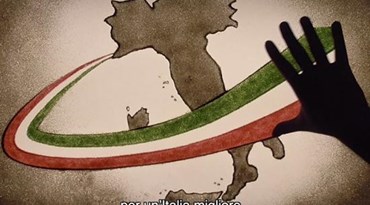 cartina italia con fascia bandiera italiana